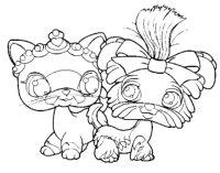 A coloring page of littlest pet shop